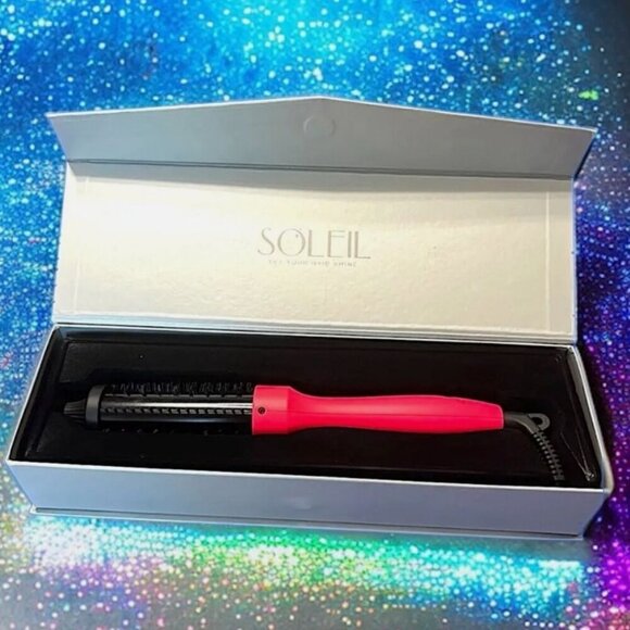 Soleil Thermal Brush Pink 1.5" Barrel Tourmaline Hair Tool for Silky Frizz-Free - Picture 8 of 10